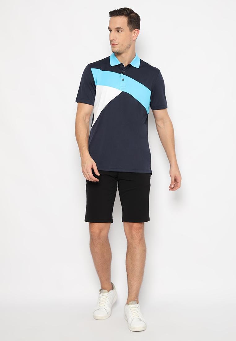 Jack Nicklaus Bergamo Premium Knit Shirt Pieced Color Block Mediterranean Sea - Image 4