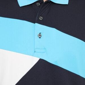 Jack Nicklaus Bergamo Premium Knit Shirt Pieced Color Block Mediterranean Sea