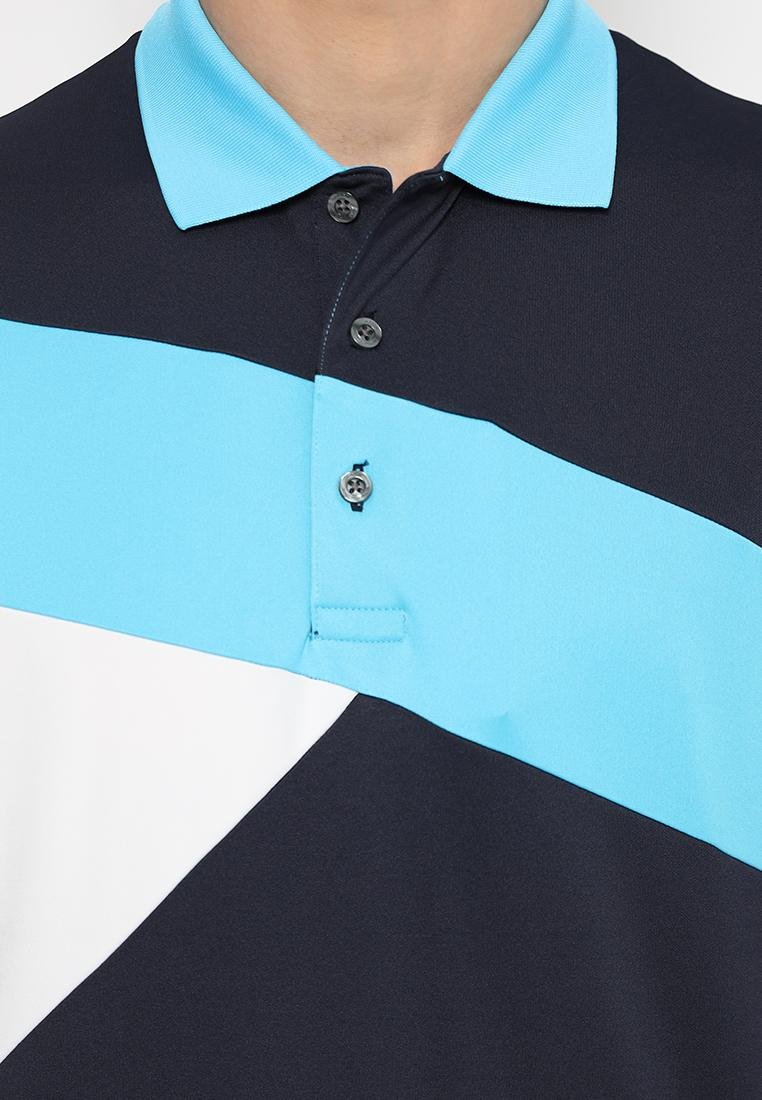 Jack Nicklaus Bergamo Premium Knit Shirt Pieced Color Block Mediterranean Sea - Image 5