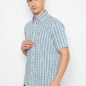 Jack Nicklaus Pavia Premium Woven Shirt Grid Plaid Shirt Turkish Sea