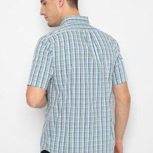 Jack Nicklaus Pavia Premium Woven Shirt Grid Plaid Shirt Turkish Sea