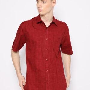 Jobb Elono Kemeja Pria Lengan Pendek Regular Fit Maroon