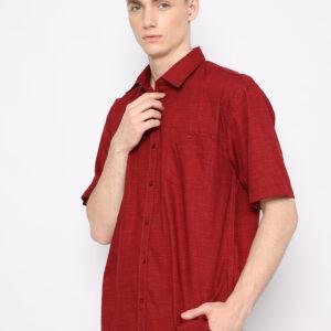 Jobb Elono Kemeja Pria Lengan Pendek Regular Fit Maroon