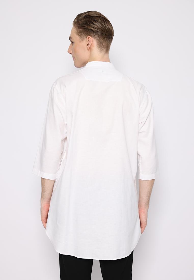 Jobb Daniyal Baju Koko Pria Kurta Lengan Pendek Regular Fit Putih - Image 3