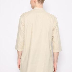 Jobb Daniyal Baju Koko Pria Kurta Lengan Pendek Regular Fit Beige