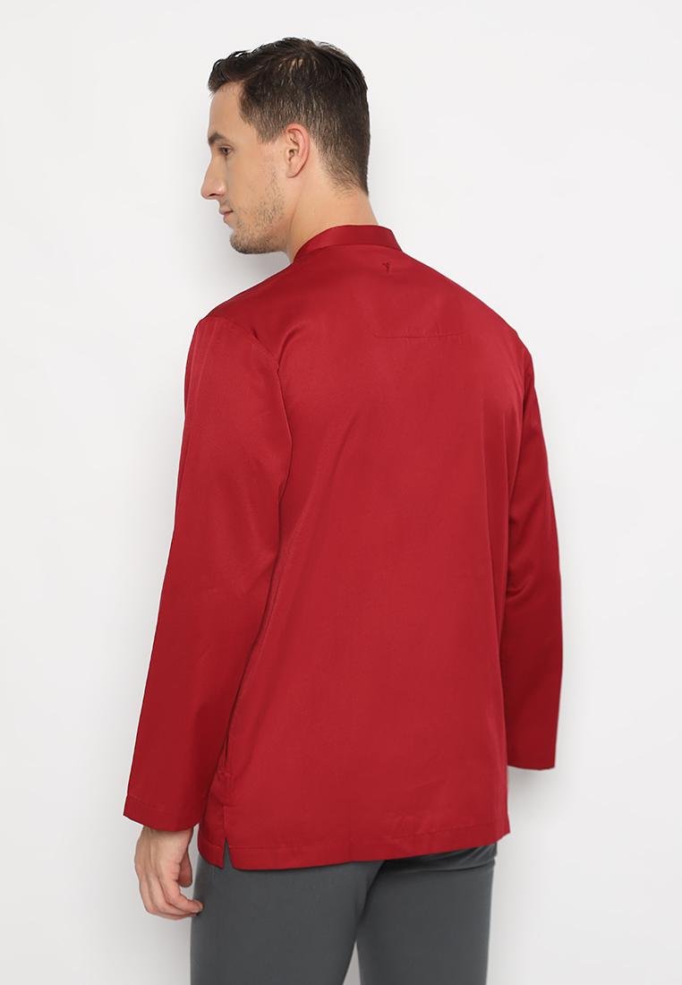 Jobb Aljazair Koko Pria Lengan Panjang Regular Fit Maroon - Image 3