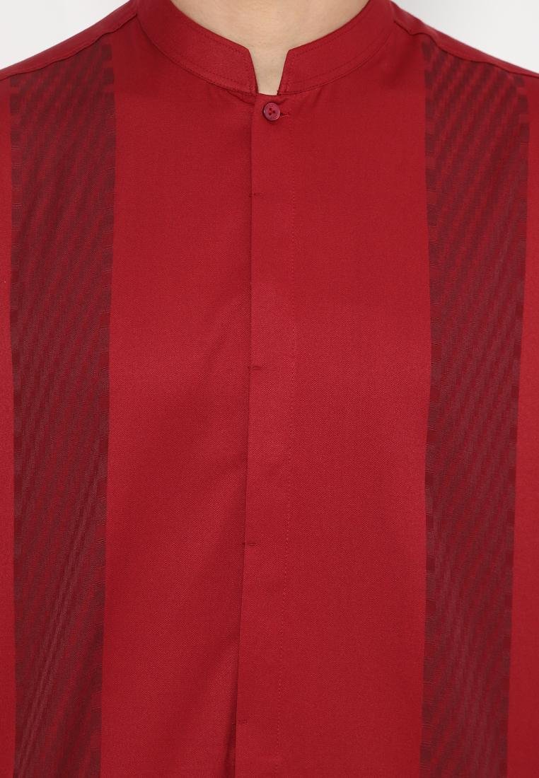Jobb Aljazair Koko Pria Lengan Panjang Regular Fit Maroon - Image 5